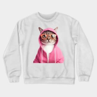 Cat With Glasses Crewneck Sweatshirt